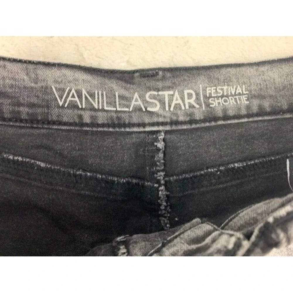 Vanilla Star Size 3 Womens Shorts Black Gray Stretch Mid Rise